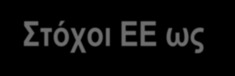 Στόχοι ΕΕ ως το 2020 Τον Μάρτιο του 2007 ανέλαβε μονομερή δέσμευση και χωρίς όρους (unconditional commitment) με ορίζοντα το 2020 όσον αφορά: Τη μείωση των εκπομπών αερίων θερμοκηπίου τουλάχιστον