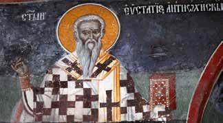 422 Милош Живковић Сл. 5. Манастир Морача, Параклис Светог Стефана, свети Јевстатије Антиохијски (фото: М. Марковић) Fig. 5. Morača monastery, Chapel of St. Stephen, St.