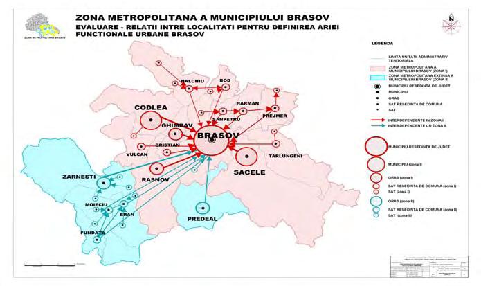 6 intercomunitare de tip metropolitan şi sistem urban, valorificându-şi evoluţia istorică şi potenţialul pe care îl deţin, se afirmă ca poli de dezvoltare, cu diverse grade de influenţă în teritoriu,