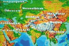 obale do Rusije (Volgograd), zatim Urala, Transibirskim pravcem do Omska, Bajkalskog jezera i Mongolije.