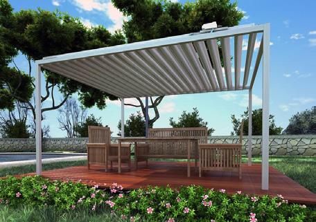 Πέργκολα Η σειρά PERGOLA είναι ένα ολοκληρωμένο σύστημα σκίασης στη μορφή πέργκολας, το οποίο δίνει τη δυνατότητα προστασίας από την ηλιακή ακτινοβολία, για μια μοναδική ανάσας