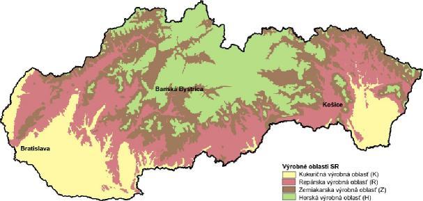 pôdny typ, hĺbka a skeletovitosť, reliéf (svahovitosť), stupeň zornenia (výmera OP/ výmera PP x 100 = %), podiel TTP (trvalo trávne porasty), prevládajúce hlavné plodiny. Obr.