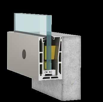 It is designed to cope with line loads up to 3 ΚΝ/m while the reference point is the unique possibility of perfect aligning the glass panel in each direction (to & fro by up to 15 mm and up-down by