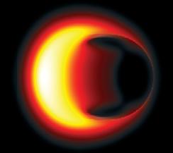 حول الثقب األسود قبل أن تندثر. وسيستخدم التليسكوب EHT ثالثة تليسكوبات لقياس الفروقات في زمن لوصول الضوء الناتج من البؤر الحارة.