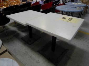 (ID:87503) 2 x White Square Café Tables LOT 110