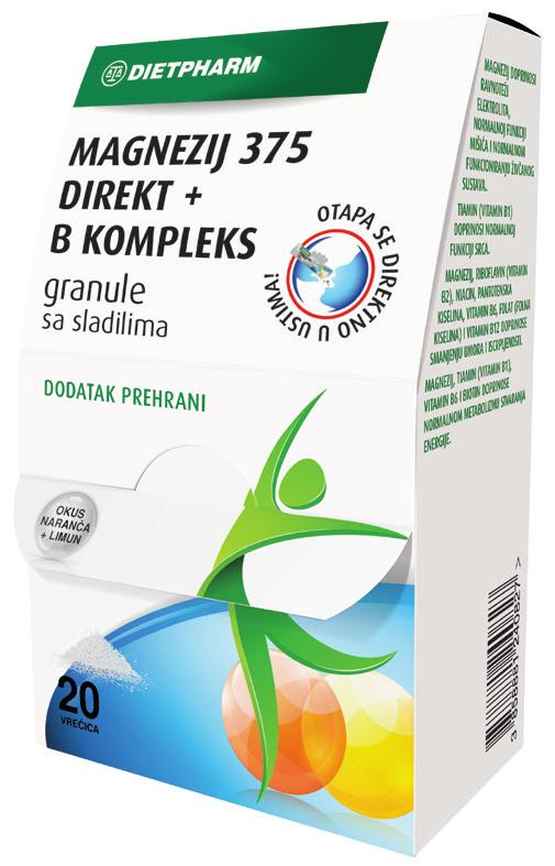 MAGNEZIUM 375MG DIREKT + B KOMPLEX granula Vitamina B1 dhe biotina kontribuojnë në funksionimin normal të metabolizmit.