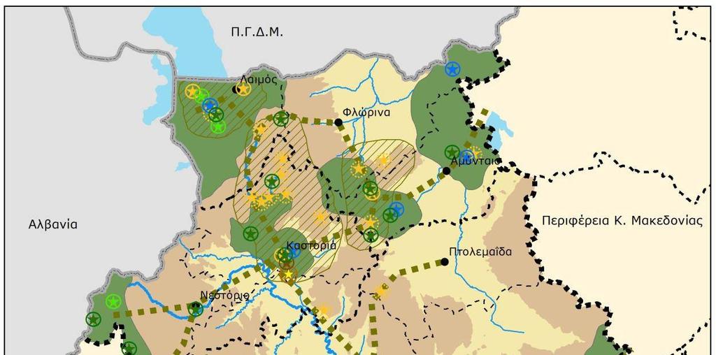 Σχέδιο 7: Φυσική και πολιτιστική κληρονομιά - Ευρείες ζώνες και δίκτυα φυσικής και πολιτιστικής κληρονομιάς Πηγή: Περιφερειακό Πλαίσιο Χωροταξικού Σχεδιασμού και Αειφόρου Ανάπτυξης Περιφέρειας