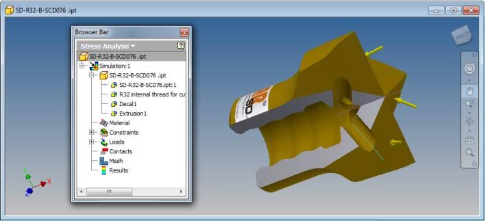 The tools and assemblies are designed with real characteristics and physical properties of the chosen materials and are tested during designing stage for their functionality and strength with finite