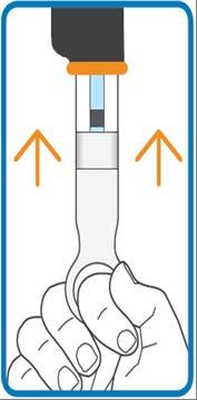 Eliberați capacul acului - acest lucru permite dispozitivului Ava să verifice dacă recipientul pentru medicament este utilizabil. Nu scoateți capacul acului.