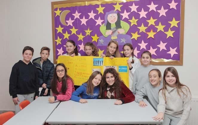 After reading short stories about students being bullied, long discussions were held, songs about friendship were sung and students worked on projects related to the topic.