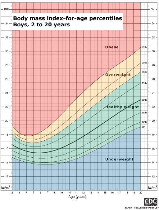 Εικόνα 16. BMI για αγόρια και κορίτσια ηλικίας 2 20 ετών.