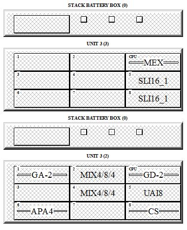εξοπλισμένο με: 1 x CS Bard 1 x GD-2 Bard 1 x GA-2 Bard 1 x MEX Bard 2 x MIX4/8/4 Bards 1 x UA8 Bard 2 x SLI16_1 Bards 1 x APA4
