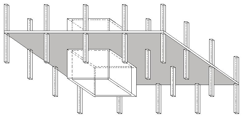 Σχήμα 10.9 Τρισδιάστατη απεικόνιση ενός τυπικού ορόφου του Μοντέλου Α. 10.3.