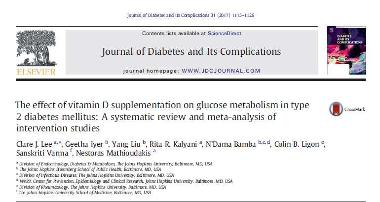 difference in FBG Vitamin D supplementation could be effective at