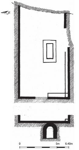 114 Оливера Илић Сл. 3 Црквиште на Камари код Габровца, основа цркве. (Према: A. Оршић Славетић, Белешке са путовања, Старинар X-XI (трећа серија) 1936, сл. 4). Fig.