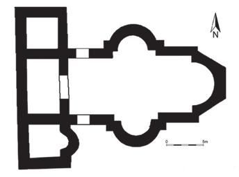 1А). Fig. 9 Kuršumlija, ground plan of church (According to: Đ. Stričević, Ranovizantijska crkva kod Kuršumlije, ZRVI 2, 1953, fig. 1А).
