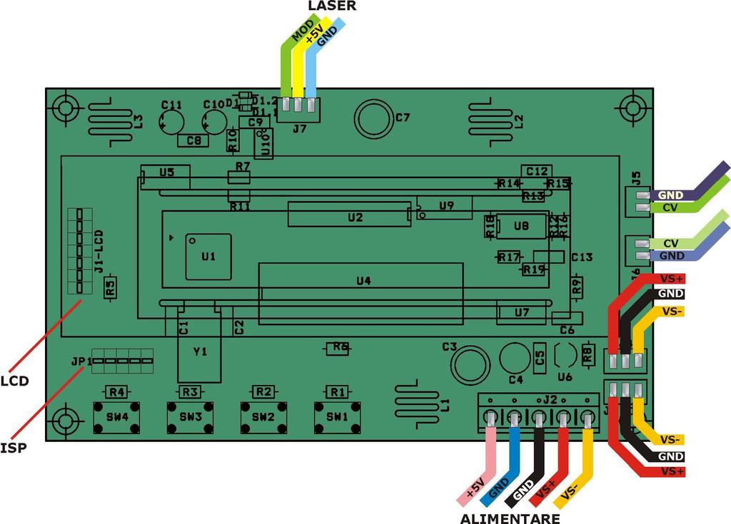 Amplasarea componentelor modulul de