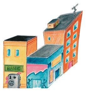 centre, church, bank, post office Πξέπεη επίζεο λα ζπκάζαη θαη ηη ζεκαίλνπλ νη ιέμεηο/θξάζεηο next to, between, on the corner of. Πξέπεη λα δηαιέμεηο πνηα ρξεηάδεζαη.