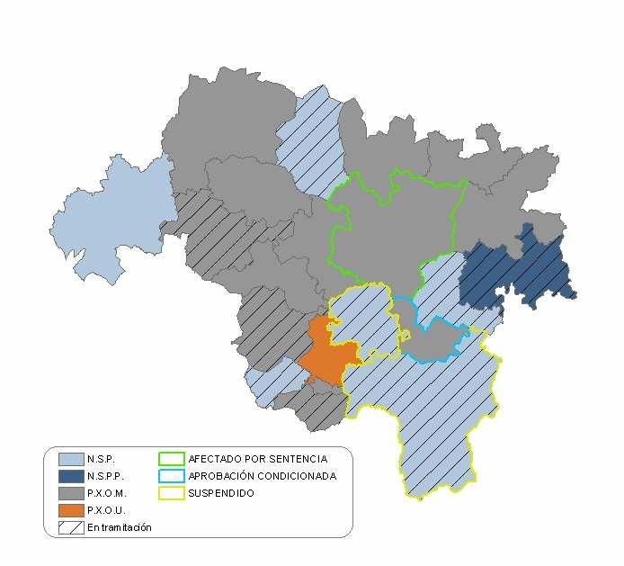 Na táboa seguinte e no gráfico da situación do planeamento obsérvase que 6 municipios contan con Normas Subsidiarias de Pl