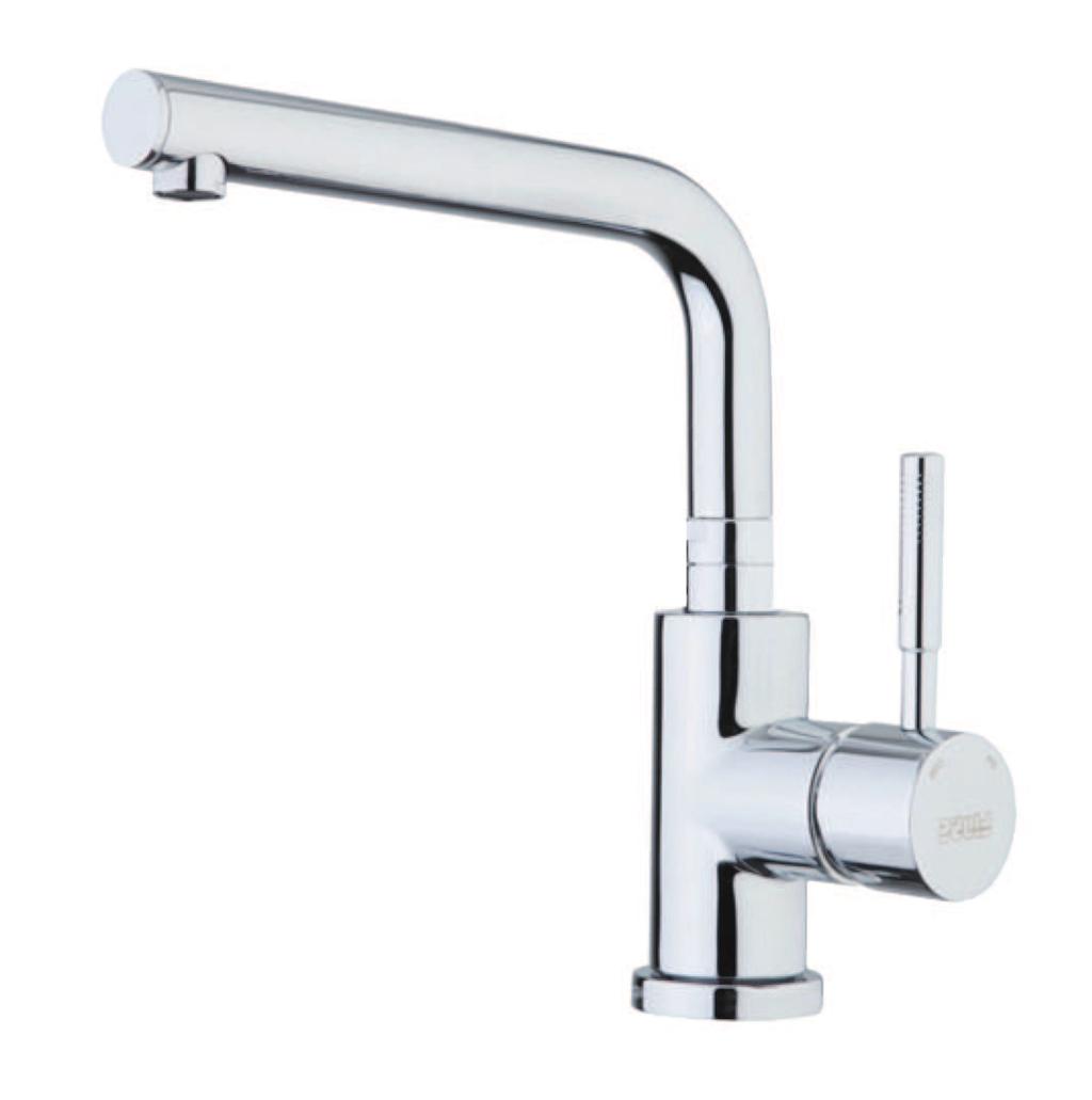 art. 44 CR 5462 Miscelatore lavello corpo orizzontale, canna gonfiata, flex cm 35 Horizontal sink mixer, high spout, flex cm 35 Mitigeur évier