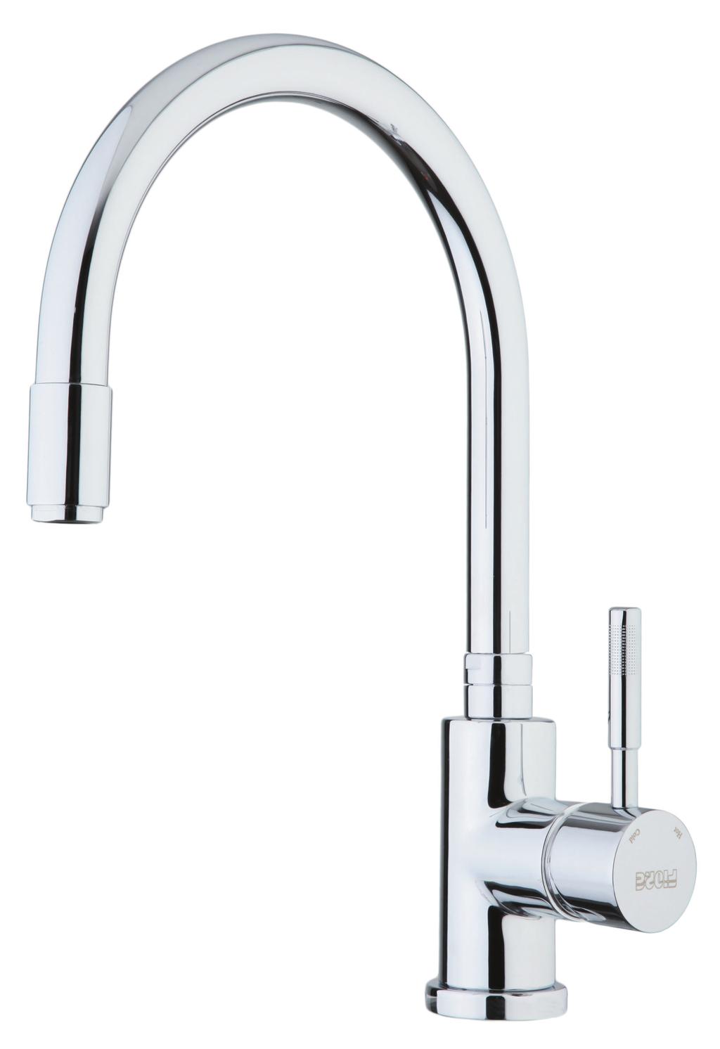 44 CR 5480 Miscelatore lavello canna a ombrello, flex cm 46 One hole sink mixer, umbrella spout, flex cm 46 Mitigeur évier avec bec à