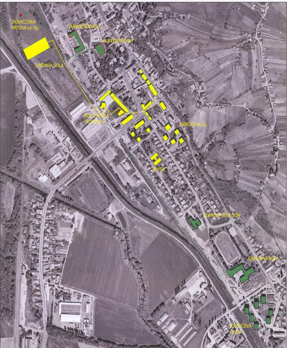 POVRŠINSKI TOPLOVODNI SISTEM Primarni tokokrog z dovodnimi in odvodnimi, toplotno izoliranimi cevovodi za termomineralno vodo Premera Skupne dolžine