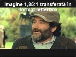 datorită formei rectangulare cu lățimea mai mare decât înălțimea. Această metodă păstrează aspectul lat (wide) al imaginii, dar adaugă niște dungi negre (matte) deasupra și dedesubtul imaginii.