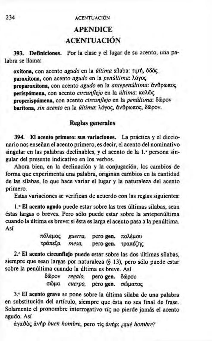 234 ACENTUACIÓN APENDICE ACENTUACIÓN 393. Definiciones.