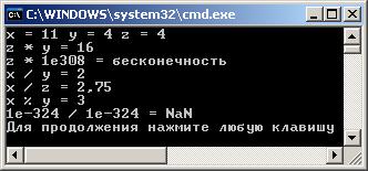 Көбейту операциясы it, uit, log, ulog, float, double, decimalтәрізді арифметикалық типтегі операндтарға қолданылады. Егер екі операнд та бүтін сан болса, бөлінді де бүтін сан болады.