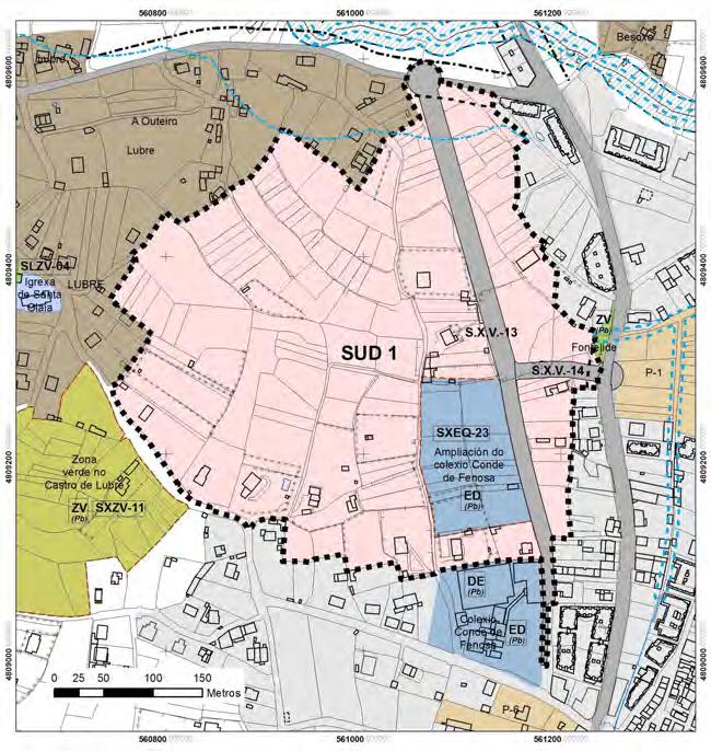 PLAN XERAL DE ORDENACIÓN MUNICIPAL DE ARES (A CORUÑA) 110 As cesións de espazos libres e equipamentos deberán favorecer a conexión peonil branda entre A Xunqueira e o Castro de Lubre a través do P-1,