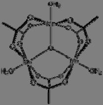 Manganov(III) acetat 2H 2 O Okso centriran koordinacijski kompleks Topen v ocetni kislini, etanolu in drugih organskih topilih; v vodi disproporcionira