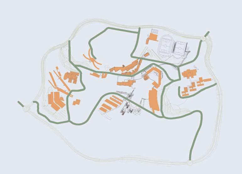 Residencia Reitoría Cine e Teatro Ocio e Servizos Edificio Miralles Deportes Piscina CACTI Circunvalación VIGO (Praza de España), AUTOPISTA e AEROPORTO ETSE Telecomunicación Aparcamento Xacemento