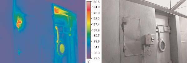 microbolómetros. A cámara termográfica foi desenvolvida para traballos de detección e prevención, e é capaz de realizar medidas de temperatura tanto no interior como no exterior.