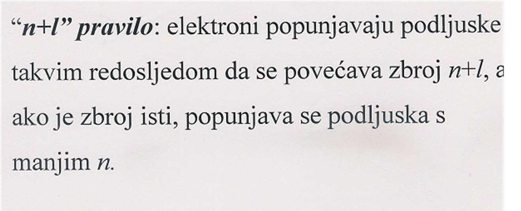 Prvo se elektronima popunjava 4s