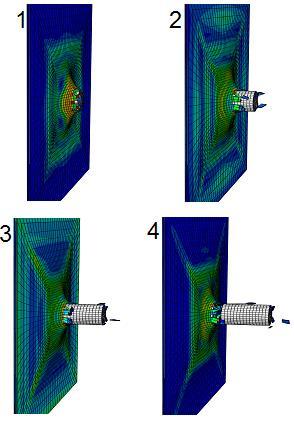 Fig. 0 Von mises stress contour in 560 microsecond شکل وب ت ض ت ف ف بیعظ زض ظ ب 560 یىط ثب ی Fig.