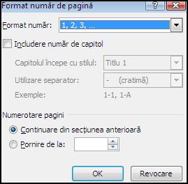 specifica un antet şi/sau subsol pentru prima pagină, apoi cele pentru următoarele. 3.