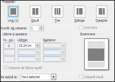 Word 2007 Pagina 34 folosim meniul Aspect pagină fila Iniţializare pagină lista ascunsă Coloane Mai multe coloane. 55 Se va afişa un dialog în care vom putea specifica: 1.