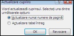 Word 2007 Pagina 39 14.1. Modificarea aspectului cuprinsului La crearea cuprinsului, Word asociază capitolelor din acesta niște stiluri predefinite dar modificabile, numite Cuprins 1.