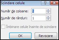 butonul Îmbinare celule. Word 2007 Pagina 46 16.4.11. Divizarea unor celule Putem descompune o celulă în mai multe celule, selectând-o și folosind meniul Aspect fila Îmbinare butonul Scindare celule.