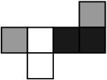 Which of the following is not a possible net of this cube? Οι έδρες ενός κύβου είναι βαμμένες μαύρες, άσπρες ή γκρίζες, έτσι ώστε οι απέναντι έδρες να έχουν διαφορετικό χρώμα.
