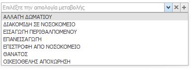 Εισαγωγή νέας μεταβολής Για να εισάγετε μια νέα μεταβολή κάντε δεξί κλικ μέσα στην υποκαρτέλα «Ιστορικό μεταβολών» και επιλέξτε «Νέο» από το αναδυόμενο μενού.