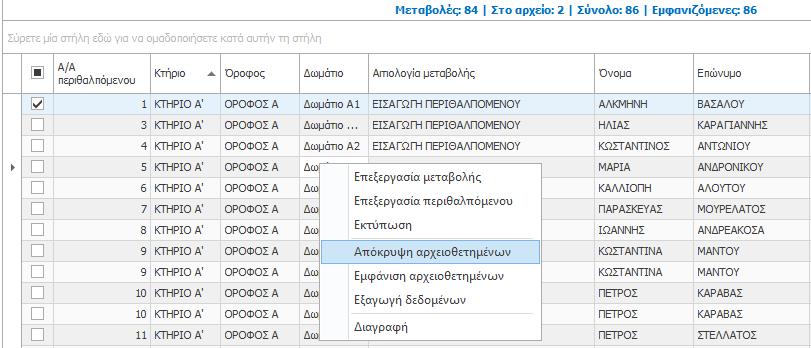 Το e-care θα ανοίξει την καρτέλα «Επεξεργασία στοιχείων περιθαλπόμενου», στην οποία μπορείτε να πραγματοποιήσετε προσθήκες ή/και αλλαγές.