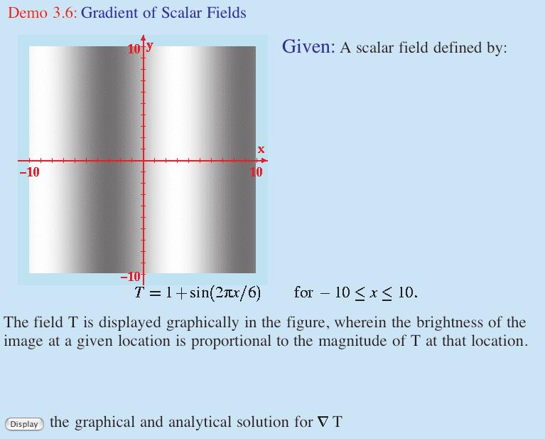 35 Chater 3: Vector Calculus Lesson #5 Chater Section: 3-1 Toics: Gradient oerator Highlights: Derivation of T in Cartesian coordinates