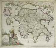 1645 DANCKERTS JUST. PELOPONNESUS HODIE MOREAE REGNUM.