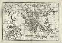 1722 BONNE R. GRAECIA VETUS. 1787. Χαλκόγραφος χάρτης της Ελλάδος. Διαστάσεις 36 χ 25 εκ.