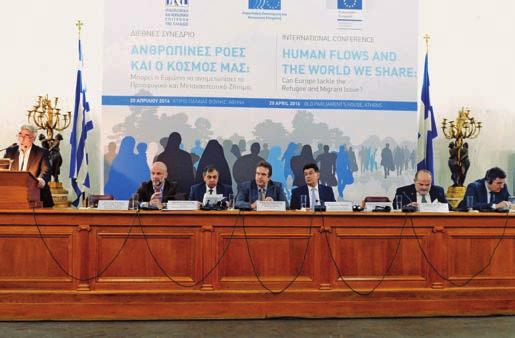 Θέσεις και προσεγγίσεις των παραγωγικών φορέων Συντονιστής: Γιώργος Καρανίκας, Αντιπρόεδρος ΟΚΕ nnθεόδωρος Φέσσας, Πρόεδρος Συνδέσμου Επιχειρήσεων και Βιομηχανιών (ΣΕΒ) nnγιάννης Παναγόπουλος,