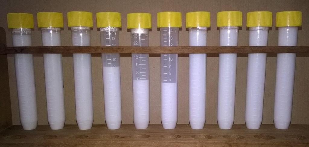 Na slikama 20-31 i u tablicama 2-4 prikazani su rezultati sedimentacijskih testova za 3 različite suspenzije.