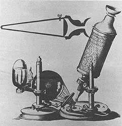 Microscopio utilizado por Robert Hooke (1665)