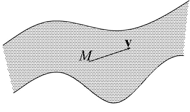 fi reprezentată pe hârtie doar adoptând o convenție de scală; de exemplu, 1 cm să reprezinte viteza 1 cm/s. În acest mod, viteza este un vector v(m,t), care este un vector legat în M (fig. 1.4); evident, s-ar pierde sensul fizic dacă s-ar apela la alte copii ale lui v.