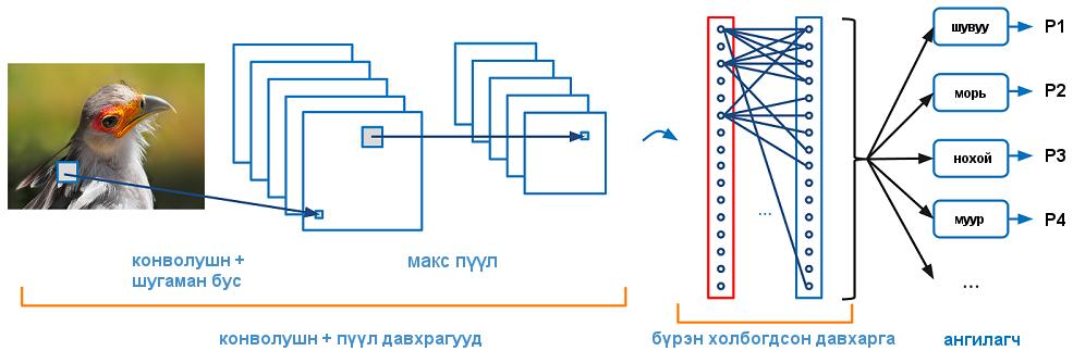 алдааг 25%-c 15% хүртэл багасган (AlexNet) рекорд тогтоон түрүүлснээр хөгжил дэвшил нь эхлэсэн [7].